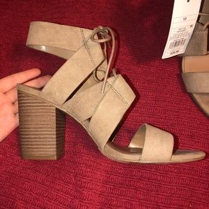 Nude strappy heels